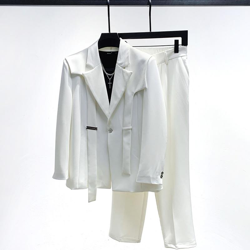 成人男性服 背広 上下 セットアップ 肩かけ シュロの葉 花の冠yd 格好のいい 背広 メンズ ハイエンド 心地よい アウター 厚地の外套 上衣 ズボン下 セトア 会う約束 晩さん会 映え 成年者