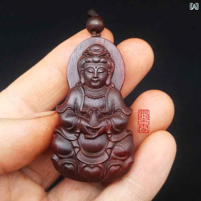 仏教 ネックレス 観音 ペンダント メンズ レディース 木彫り ハンドメイド スピリチュアル アンティーク ユニセックス ユニーク エスニック｜Hanbok Home