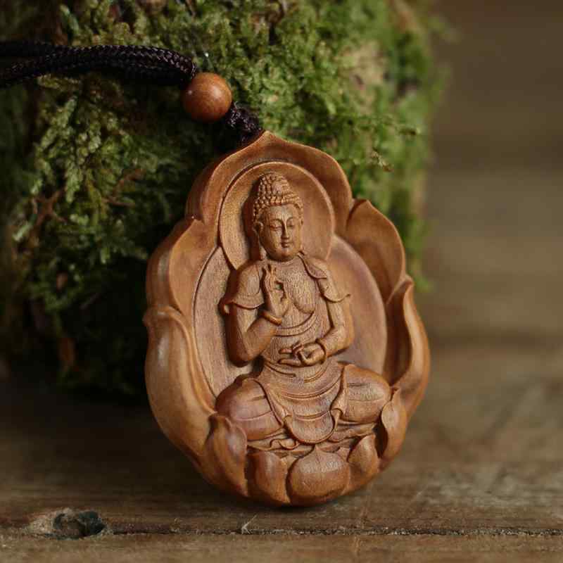 仏教 首飾り 木彫り 観音 シャンデリヤ 十二支 木製 刻みつける 生まれながら原料品 仕合わせ 手作り お手てお手伝いさん 特殊 ユニ一発やる エスニック