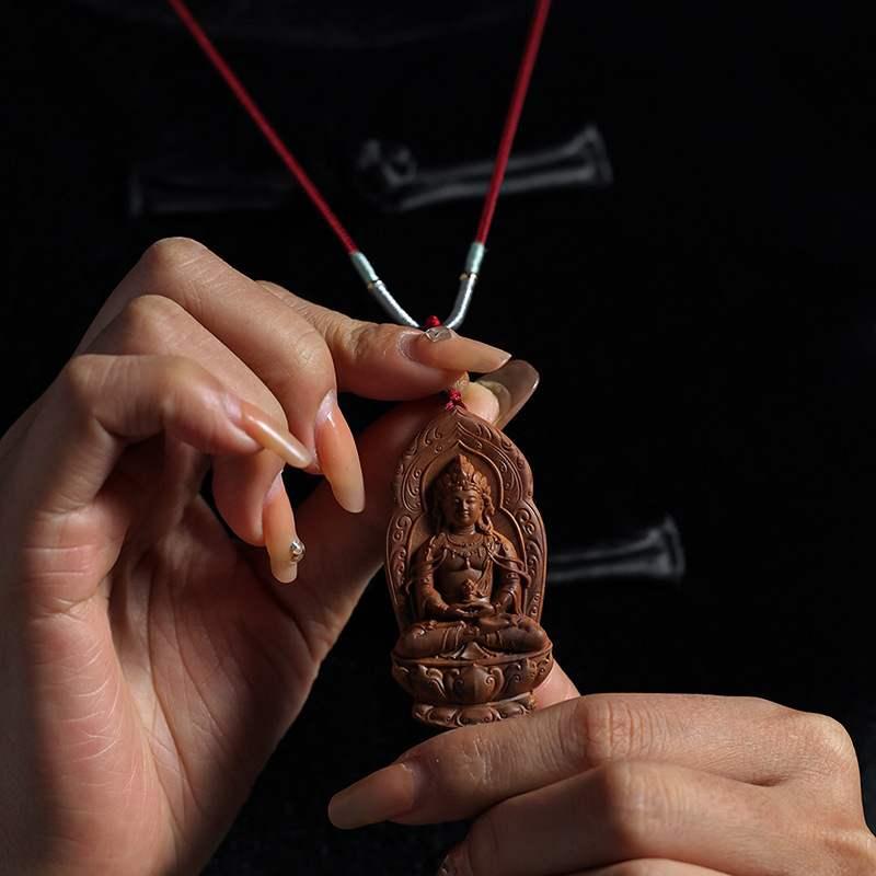 ネックレス 仏教 白檀 阿弥陀佛 アクセサリー アート 観音 ペンダント 木製 彫刻 守護聖人 メンズ レディース ギフト 古風 レトロ お守り 11,760円