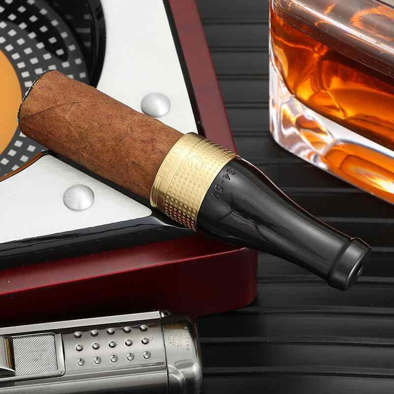 シガーホルダー マウスピース シガレット タバコ 葉巻 喫煙 パイプ 黒 彫刻デザイン フィルター 循環型 エコ 携帯 ギフト クラシック エレガント｜Hanbok Home