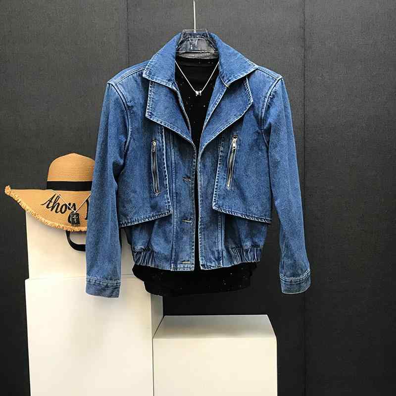 ジャケット ブレザー 上着 おしゃれ ファッション メンズ メンズ ハイエンド ダメージ加工 デニム フェイクツーピース ショート カジュアル トップス ストリート