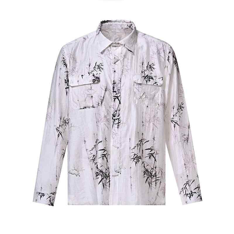 プルオーバー 柄入り口・入口 中華 瀬戸もの 春夏 たわい無い 御前上等 メンズ レディース 翡翆 名取り草 綿 麻 薄っぺら 長袖 トップス 中国 レトロ