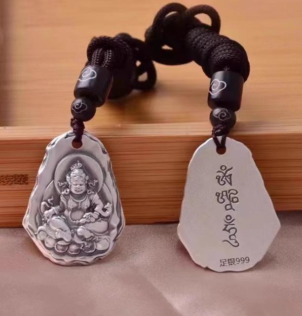 仏教 シャンデリヤ しろがね色 地蔵菩薩 黄財神 メンズ レディース ザキ子ヒツジ レトロ エスニック 首飾り 仕合わせ 長閑やかさ 安全性のある 手当て