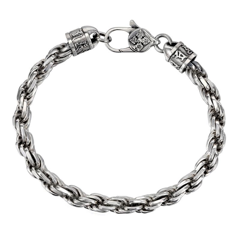 ブレスレット 925 シルバー ツイストロープ メンズ ファッション シンプル 重厚感 エレガント スタイリッシュ アクセサリー ヒップホップ ストリート カジュアル