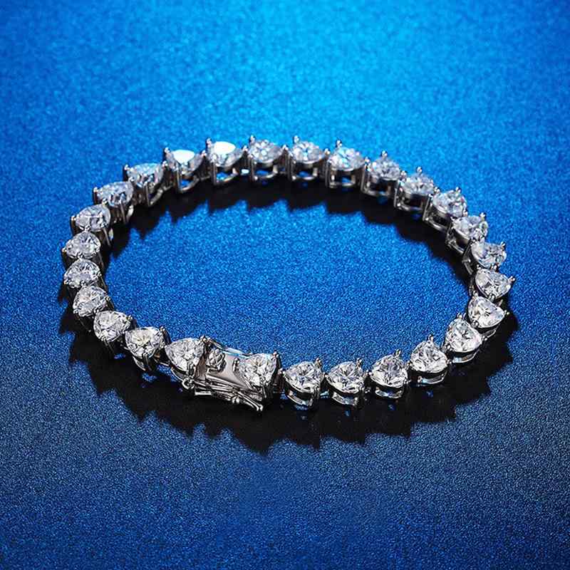 ブレスレット ハート モチーフ モアッサナイト シルバー テニス レディース ファッション 高級感 結婚式 パーティー ディナー アクセサリー 輝き エレガント ギフト
