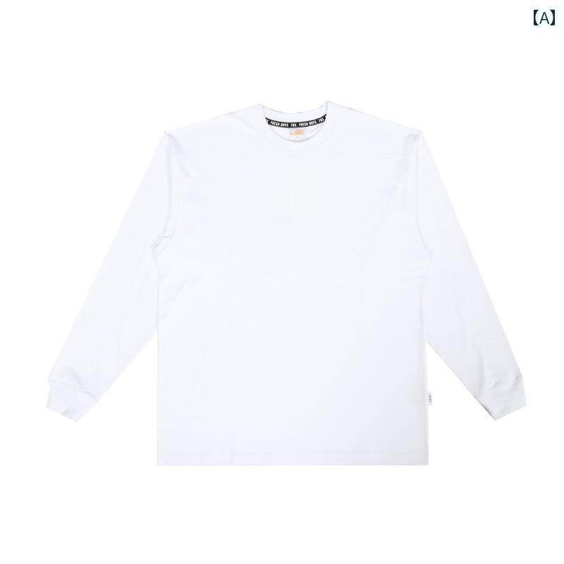 ロングTシャツ ウエストコースト チカーノ ヒップホップ ストリート ダンス トップス メンズ ラップ アメリカン ラウンドネック 無地 長袖 カジュアル ユニセックス ゆったり