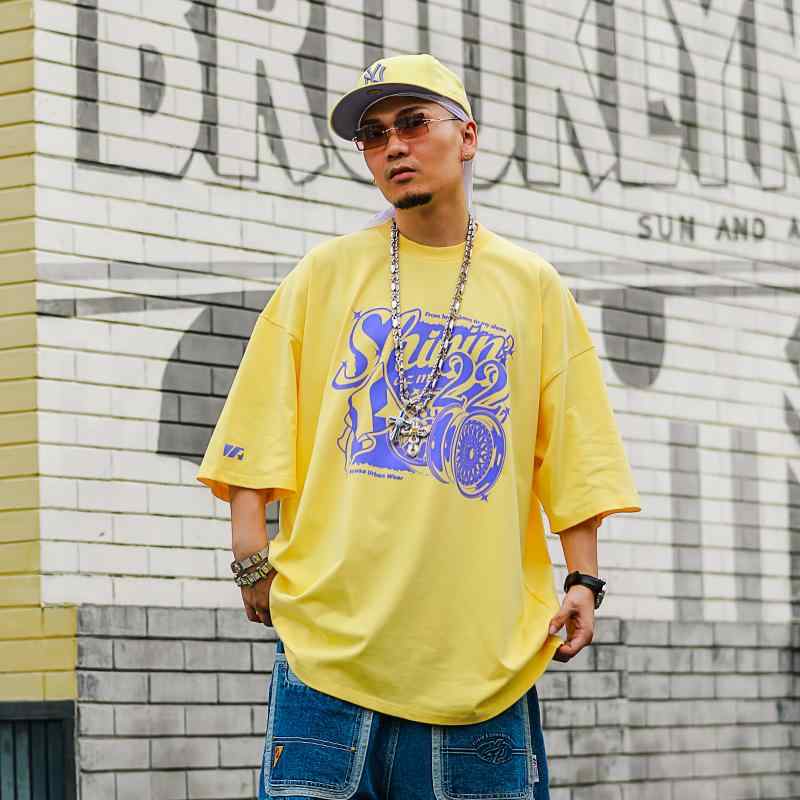 Tシャツ ヒップホップ メンズ 半袖 シャツ 夏 プリント 大きめ ゆったり ストリート ファッション おしゃれ デイリー カジュアル モード ペア ユース レジャー