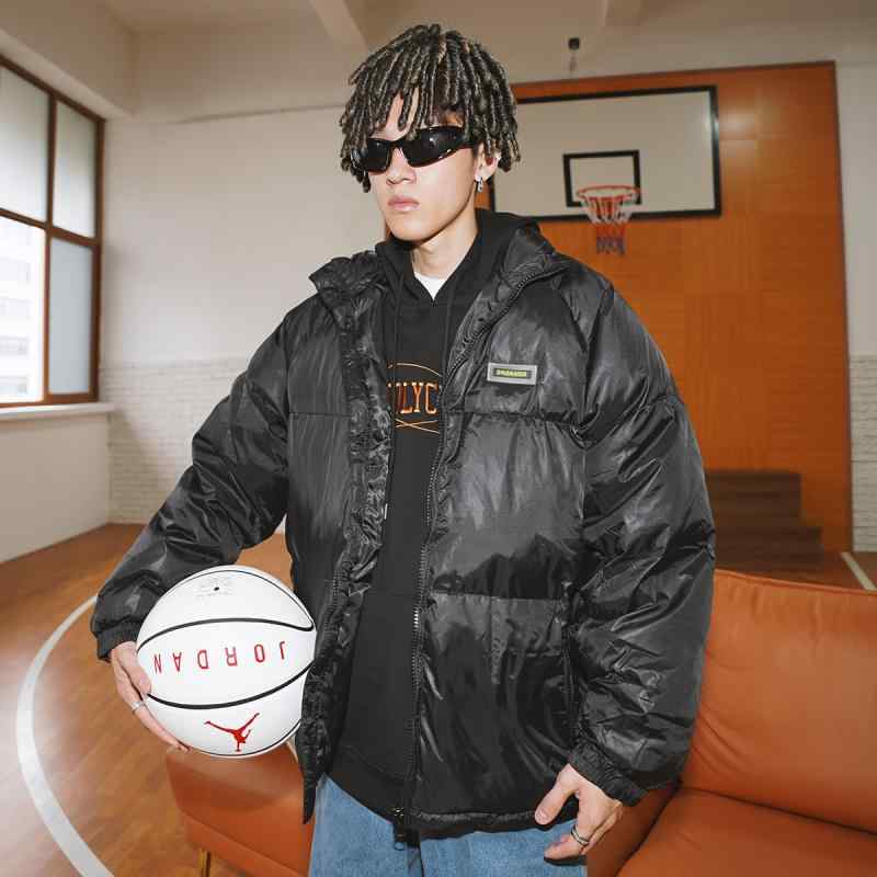 冬用 メンズ ダウン ジャケット 黒 ブラック アメリカン カジュアル ホワイトダックダウン 厚手 暖かい ヒップホップ アウター 上着｜Hanbok Home