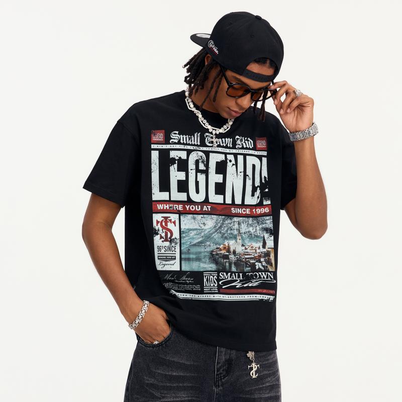 メンズ 半袖 Tシャツ ゆったり 男女兼用 プリント 夏用 カジュアル フロントデザイン 普段着 ファッション アメリカン ストリート ユニセックス レジャー