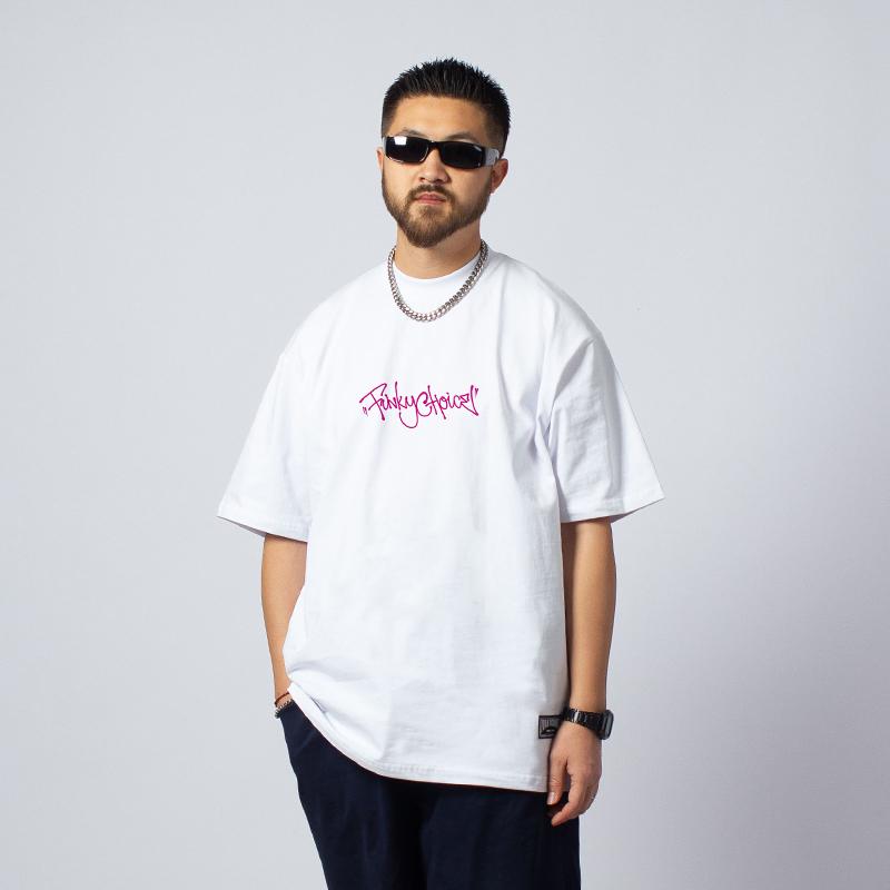 メンズ Tシャツ 半袖 マルチカラー トップス ストリート ダンス スケボー ヒップホップ カジュアル ゆったり 手書き文字風 プリント