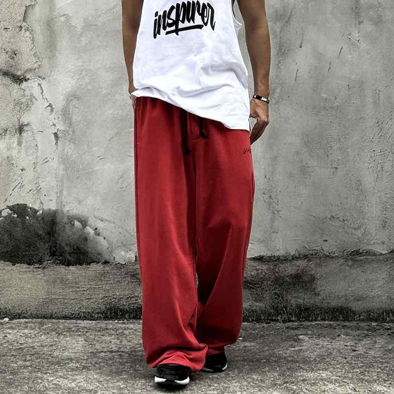 メンズ ファッション クラシック ズボン トレーニング パンツ ストレート ワイドレッグ スポーツ ストリート ダンス ウエストゴム 快適 動きやすい リラックス