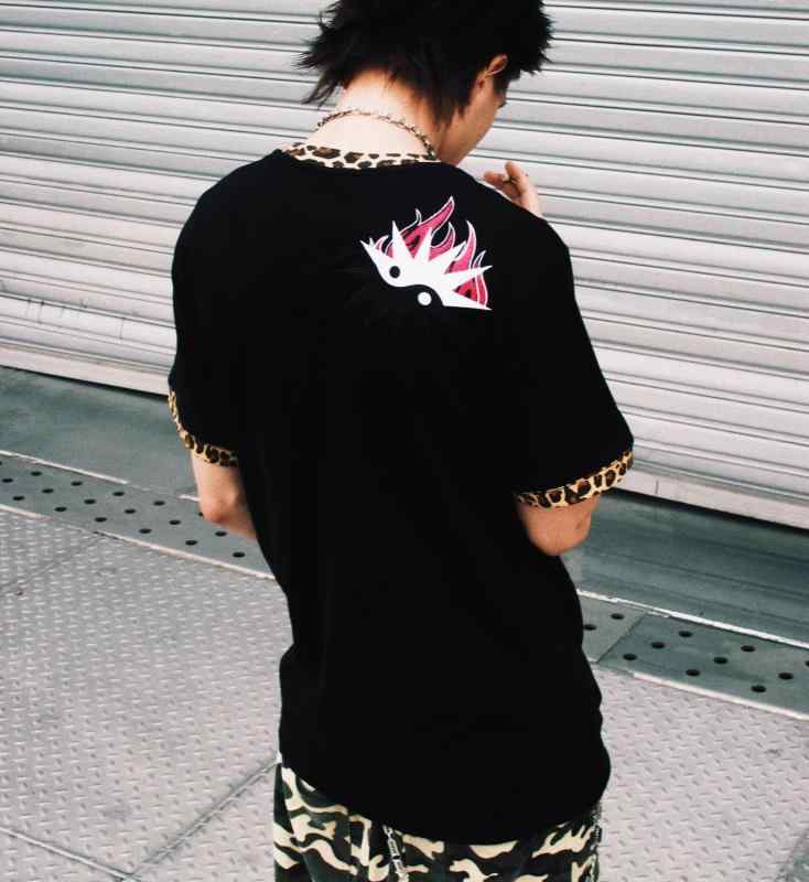Tシャツ 薄手 半袖 チェーン柄 ユニーク 個性的 レトロ トップス ヒップホップ スケートボード 黒 ダーク