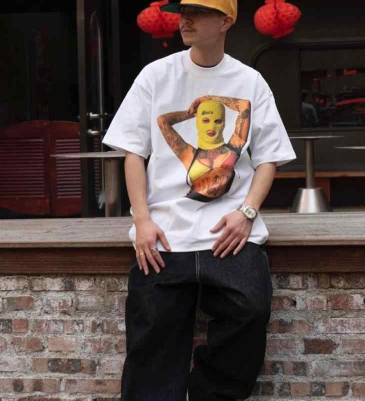 メンズ Ｔシャツ セクシー プリント アメリカン オールドスクール オーバーサイズ ヒップホップ ヤンチャ ストリート ダンス 半袖 綿 プレイフル ユニーク プリントＴ