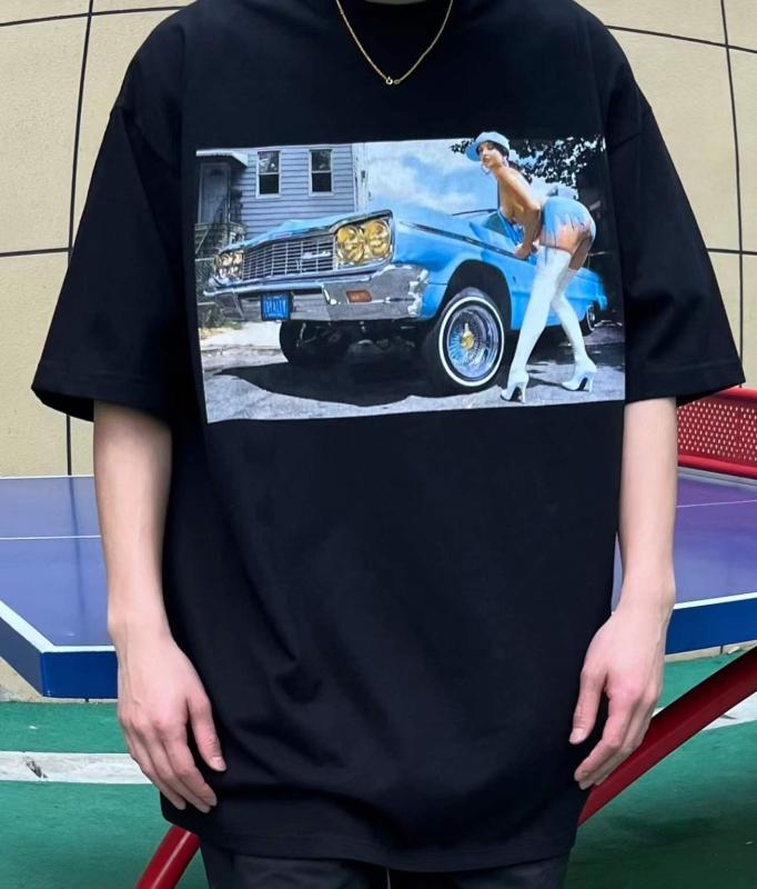 メンズ Ｔシャツ 半袖 レトロ クラシックカー プリント アメリカン ゆったり 大きめ オーバーサイズ ストリート ダンス ヒップホップ 快適 オールドスクール コットン