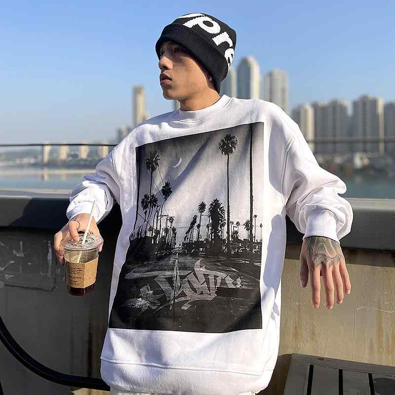 メンズ ロンT スウェット グラフィティ フォトＴ ダーク トレーナー アメリカン オーバーサイズ ゆったり 西海岸 ストリート ヒップホップ ギャング ダンス スケボー