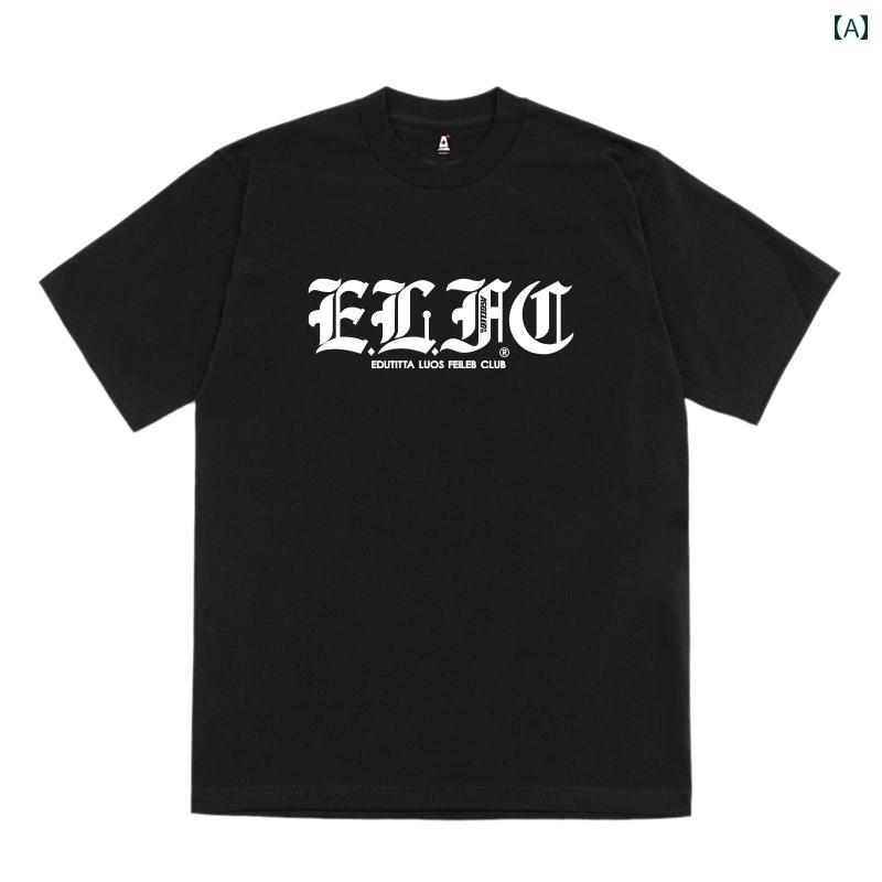 Tシャツ ロゴ プリント ストリート ユニセックス オーバーサイズ メンズ ファッション トレンド アイテム カジュアル ヒップホップ