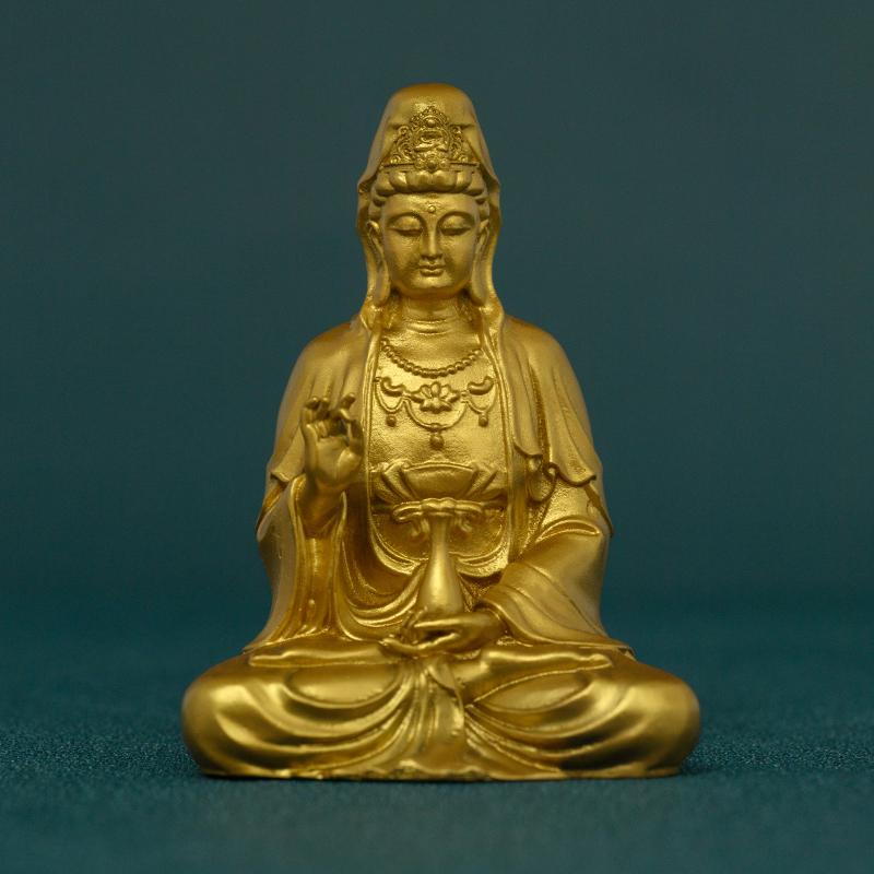 インテリア 文鎮 置物 レトロ 西洋 三聖仏像 観音像 装飾品 観音菩薩像 黄金 家庭用 ポータブル 仏教 茶室 装飾|Hanbok Home