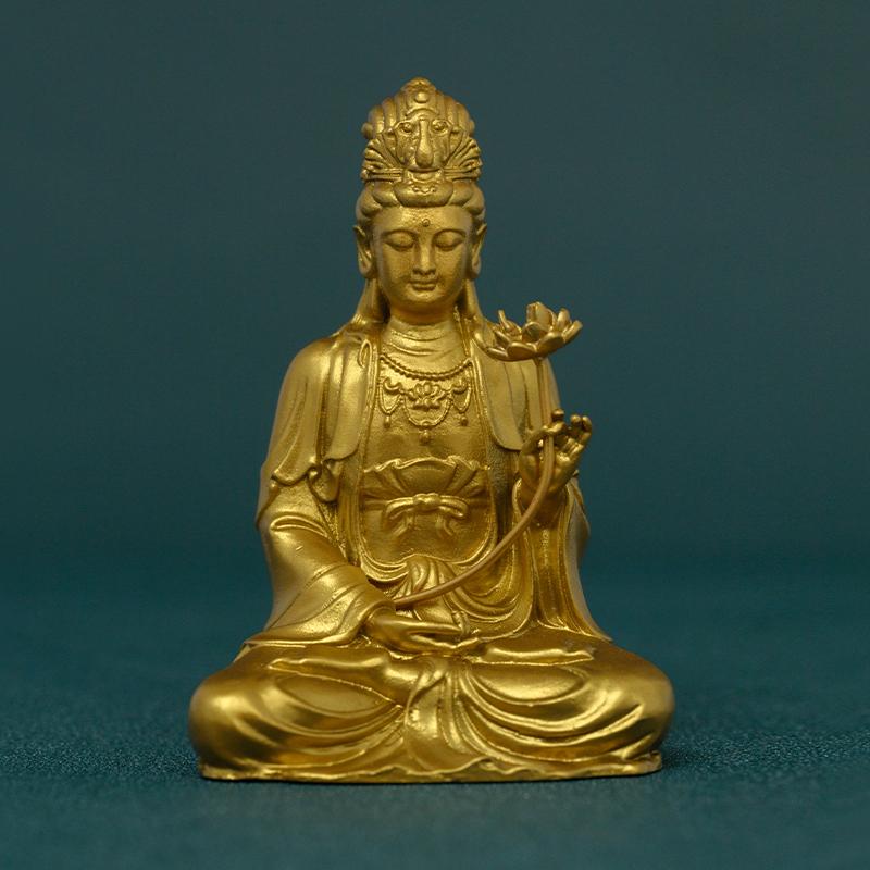 ✨蔵出しセール中❗希少　仏教美術品　銅製西方三経三尊座像（大）仏像　 縁起置物 十徳夢叶え地蔵尊 じゅっとくゆめかなえじぞうそん 仏像 彫り