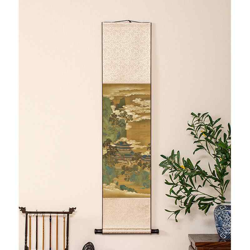 掛け軸 中国 レトロ 古風 茶室 チャイナ 巻物 絵画 風景画 和室 リビング ルーム 廊下 書斎 縦 装飾 インテリア アート 高級感