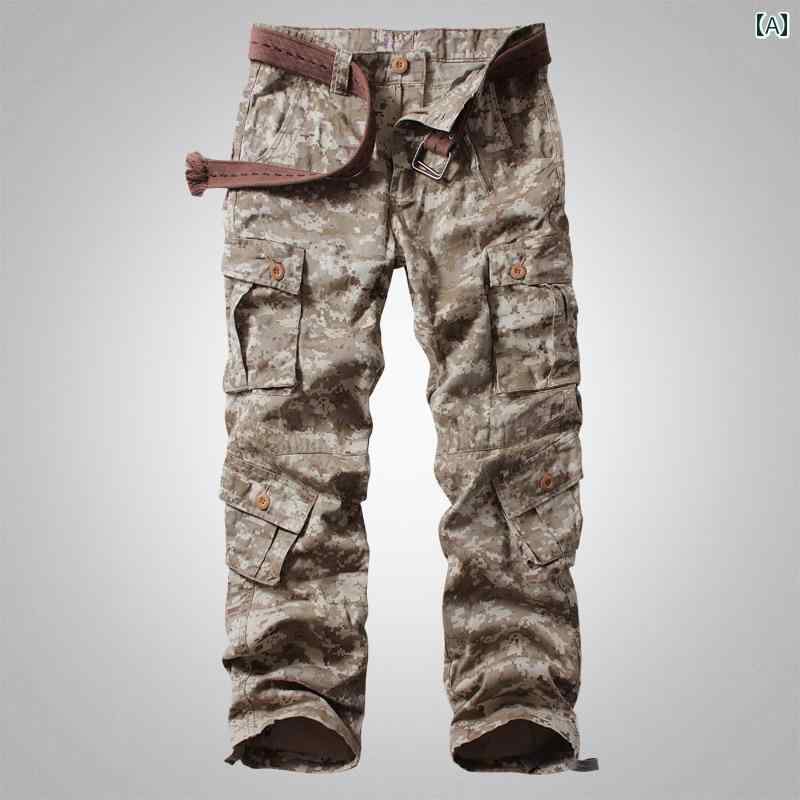 ワークパンツ ミリタリー カーゴ 軍用風 カモフラージュ パンツ メンズ ストレート マルチ ポケット アウトドア レジャー 大きいサイズ 動きやすい 機能 耐久性