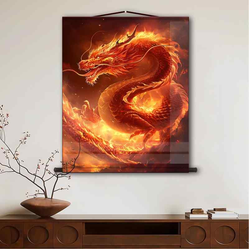 楽天市場】掛け軸 絵画 龍 ドラゴン 神話 獣 青龍 鳳凰 縁起良い 幸運