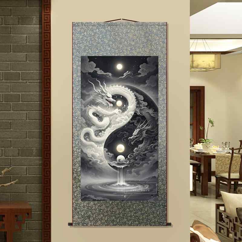 希少】慰霊 盆踊 舞 月夜神楽 絵 掛軸 仏教 日本画美術 骨董品