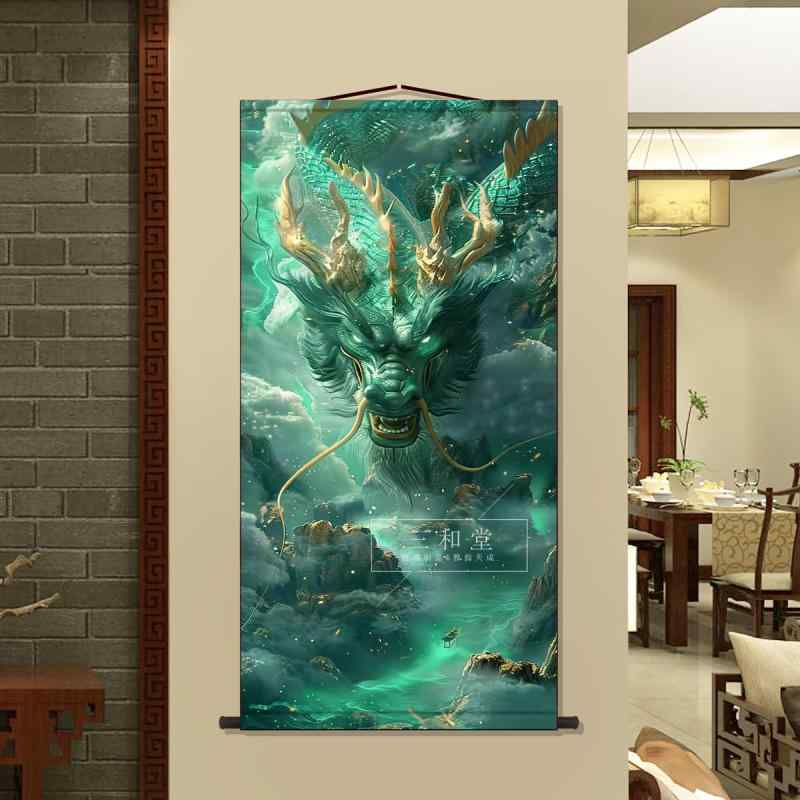 楽天市場】掛け軸 絵画 龍 ドラゴン 神話 獣 青龍 鳳凰 縁起良い