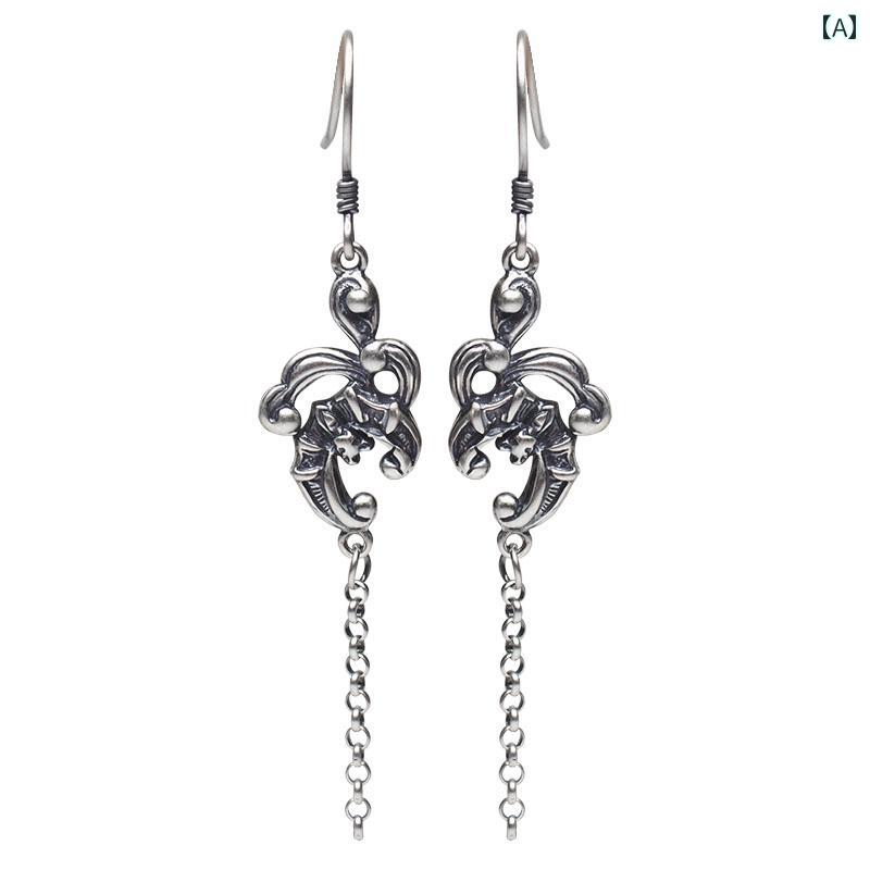 ピアス パーツ 素材 DIY レディース アクセサリー シルバー チャイナ風 エスニック ヴィンテージ 個性的 ユニーク カジュアル レトロ おしゃれ