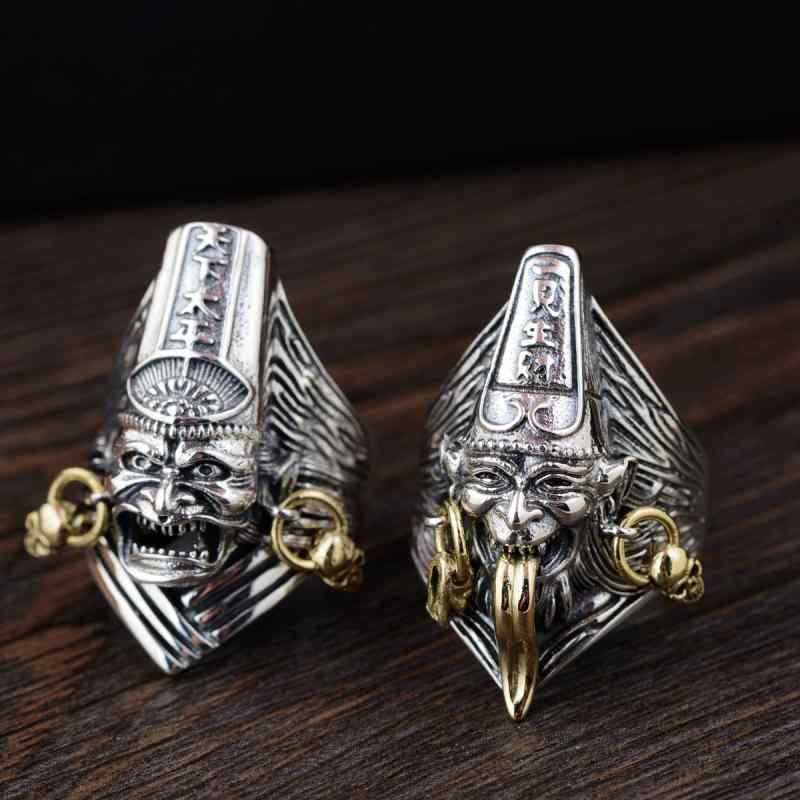 指環 メンズライク S925 しろがね色 明けっ広げ 輪っか レトロ 中国 金運引きあげる 個条 現実 長閑やかさ ゴールド