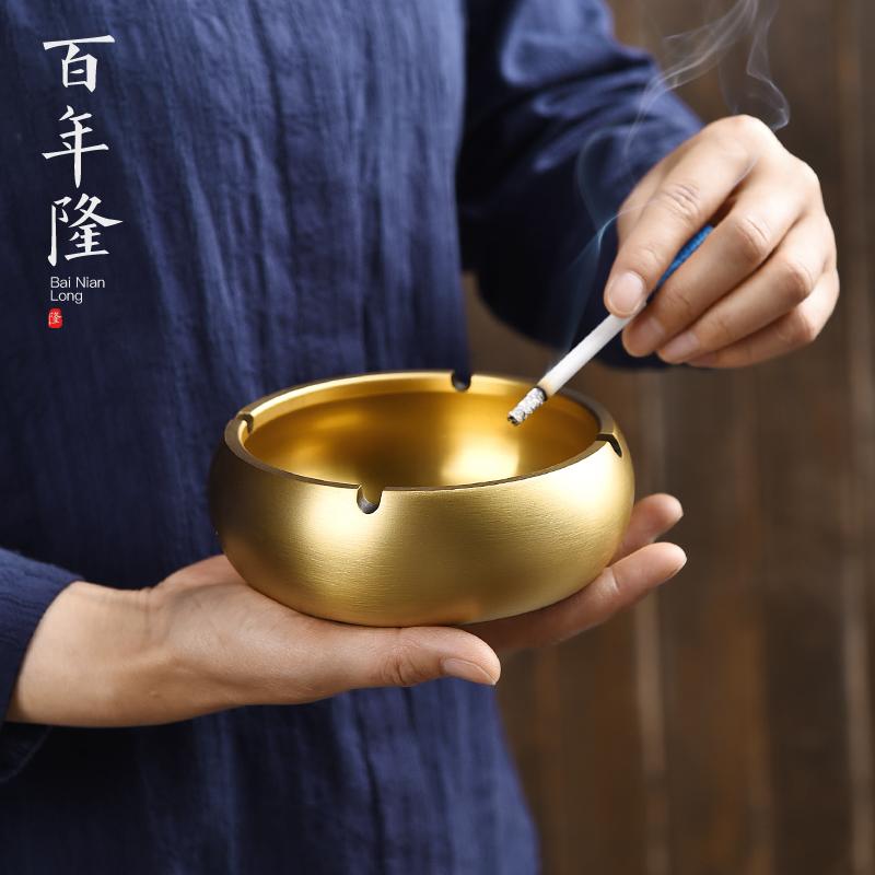 灰皿 喫煙具 真鍮 チャイナ風 レトロ おしゃれ 高級感 エレガント インテリア 装飾 クラシック 上品 シンプル カジュアル オフィス