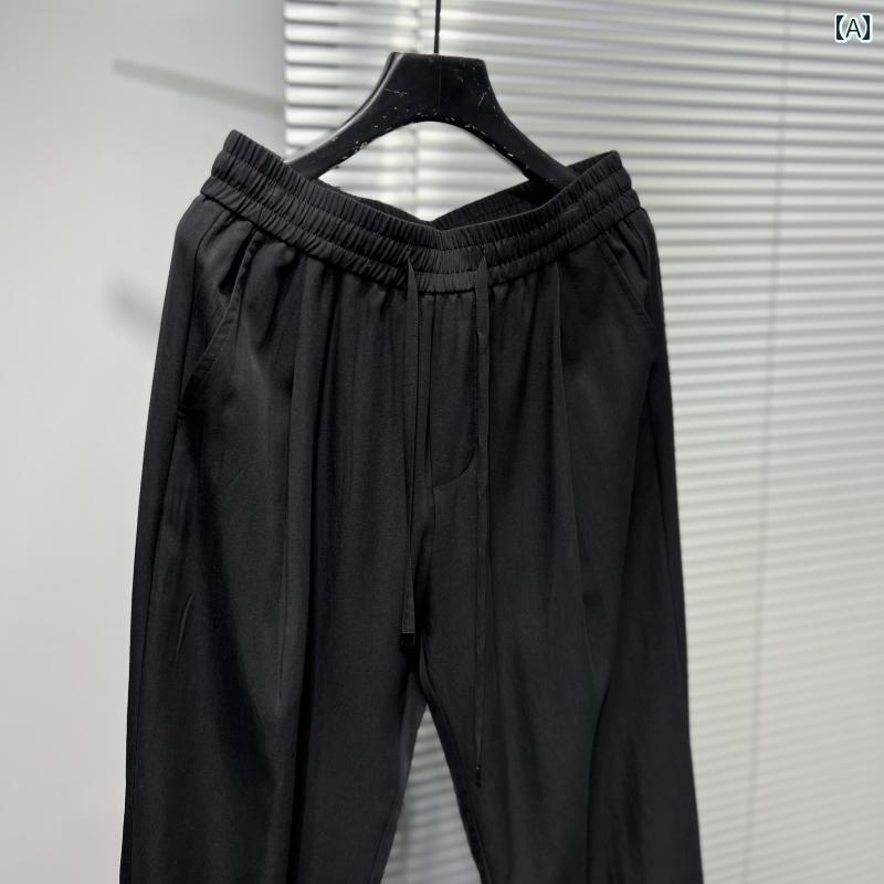 夏 薄っぺら 分かりやすい ゆったり ドレープ レトロ 后宮 ズボン下 メンズ 冷やりとした 心地よい 伸び伸びする 填まる 筋目 余暇 冷やりとした