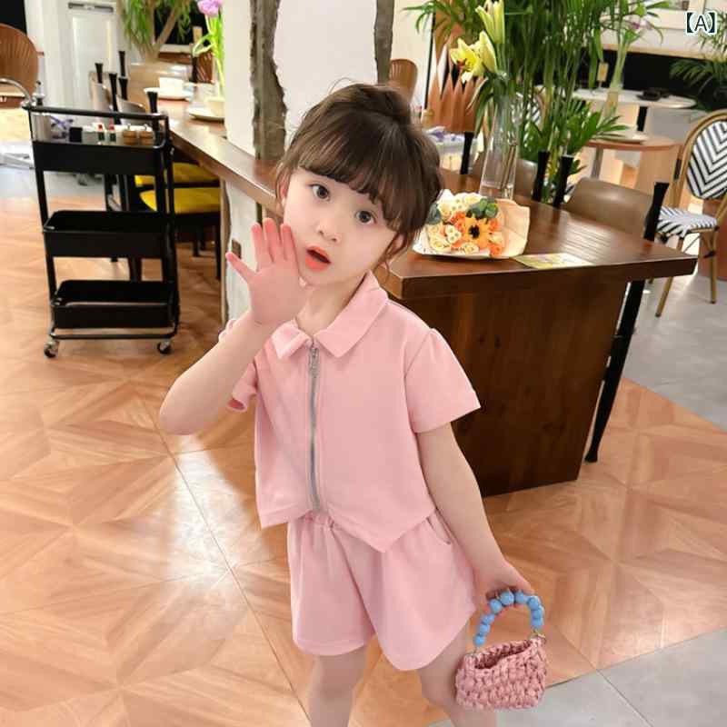 キッズ 女の子 セットアップ ツーピース 夏 半袖 Tシャツ ロングパンツ 長ズボン 薄手 綿 コットン おしゃれ カジュアル 韓国風 ルームウェア 部屋着 ピンク グリーン