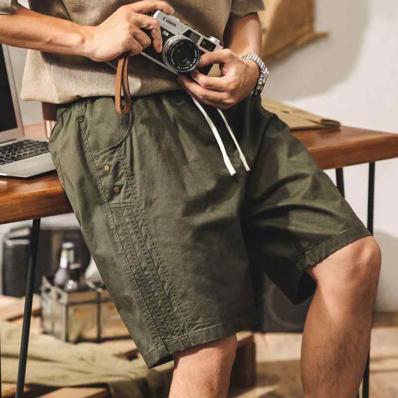 ショートパンツ メンズ 五分丈 カーゴパンツ ワークパンツ ゆったり ルーズフィット アメカジ ストリート カジュアル アウトドア スポーツ コットン 綿100% 薄手 イージーケア カーキ オリーブ 春夏