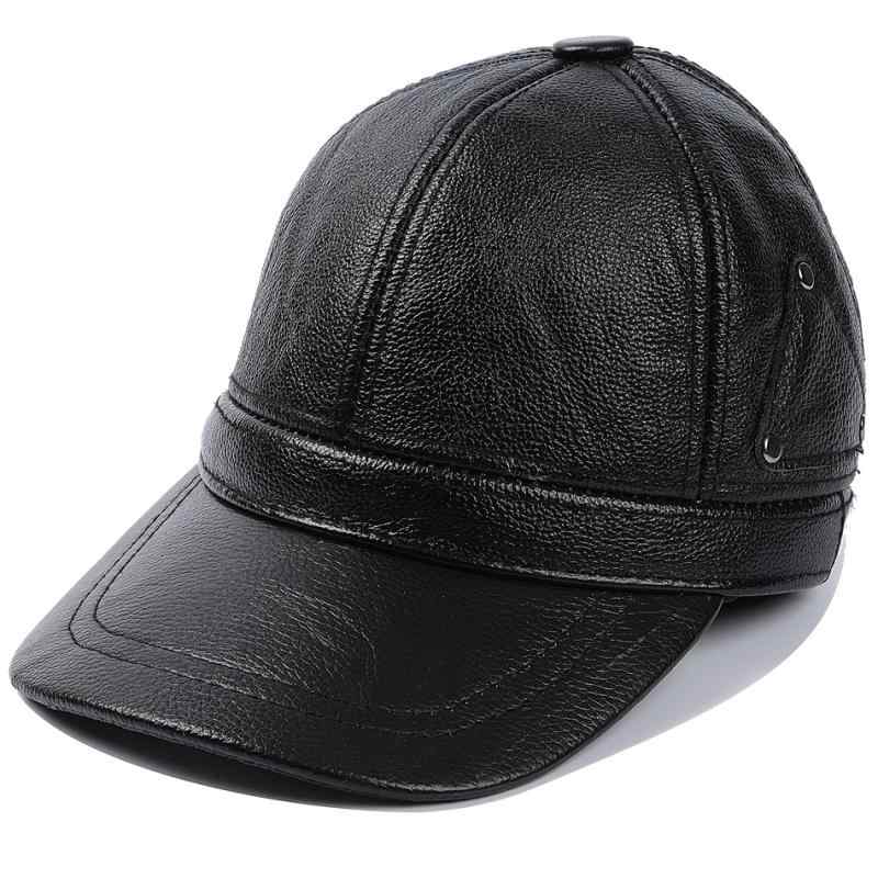キャップ メンズ 男性用 レザー製 ベースボールキャップ 秋冬 薄手 シニア向け つば広 アウトドア レジャー 防寒 防風 日よけ ブラック ブラウン サイズ調節可能
