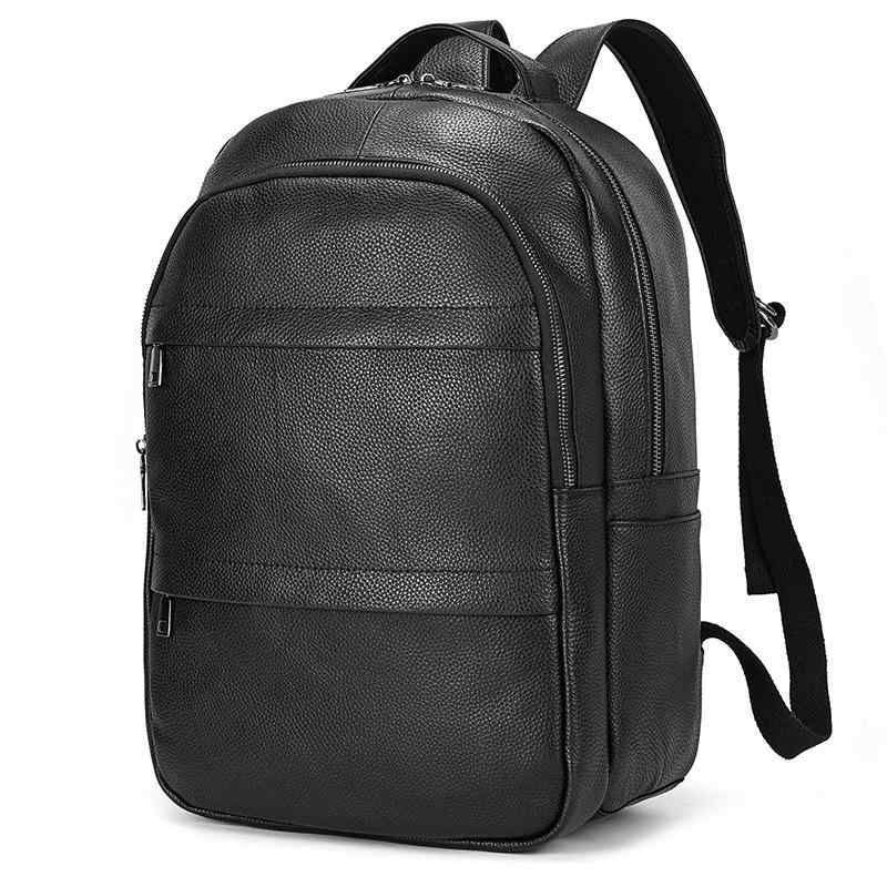 リュック メンズ 男性用 シンプル おしゃれ カジュアル 本革 牛革 トップグレインレザー 大容量 PC収納 14インチ 通勤 通学 旅行 デイリーユース ビジネス ブラック ブラウン