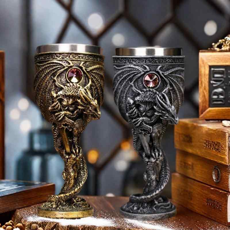 楽天市場】双頭のドラゴン杯 中世ヨーロッパ 西洋インテリア装飾 小物