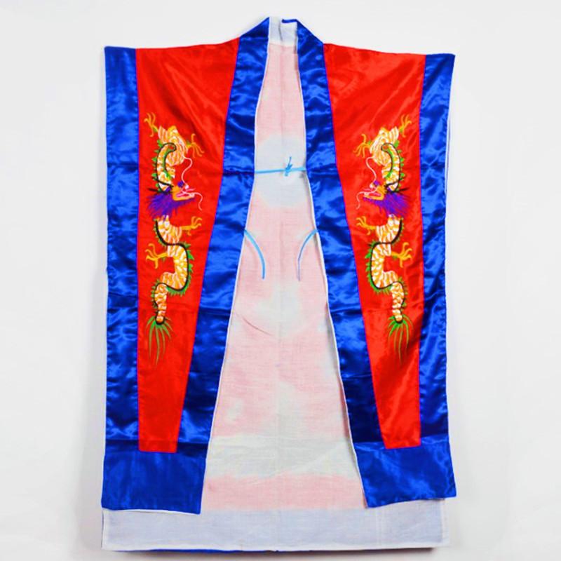道袍 ノースリーブ 五龍 双龍柄 八卦 精緻な刺繍 儀式用 舞台衣装 コスプレ 道教 法衣 神秘的 縁起物 重厚感 二重仕立て