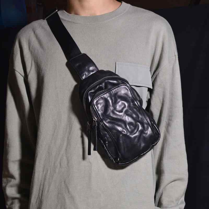 ボディバッグ 男性用 本革 レザー 牛革 カジュアル シンプル 斜めがけ スリング ミニ 収納 軽量 ショルダーバッグ 旅行 耐久性 普段使い お出かけ タブレット収納 大人 おしゃれ ブラック イエロー系 ブラウン系