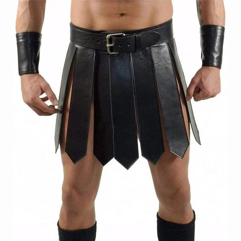 コスプレベルト 男性用 ヴァイキング 戦士 中世風 ローマ風 なりきり フェイクレザー PUレザー 仮装 イベント ハロウィン 舞台衣装 ブラック ダークブラウン ライトブラウン