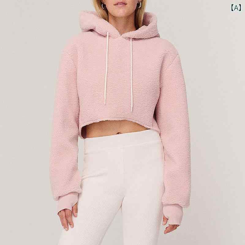 パーカー レディース 女性用 ボア もこもこ フード付き ドローストリング プルオーバー 長袖 ショート丈 上品 かわいい 厚手 切り替え コットンブレンド ピンク 秋冬 トップス カジュアル