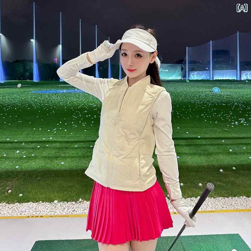 ベスト レディース TASHI GOLF スポーツ ゴルフ ファッション ダウンベスト ジレ 女性用 スリムフィット 細見え 着痩せ 保温 暖かい ポリエステル ダウン 秋冬春 白 黒 スモーキーブラウン