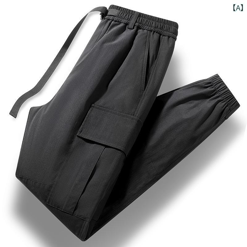 ダウンパンツ メンズ 冬 90% ホワイトダックダウン 厚手 極厚 保温 防寒 ワーク マルチポケット ストレート ハイウエスト カジュアル スポーツ アウトドア 普段使い ファッション ブラック 8,187円