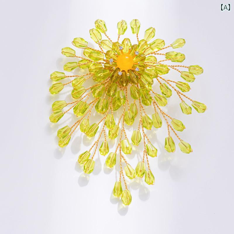 ブローチ パール パール 花火モチーフ 雪の結晶 オリジナルデザイン 手作り ハンドメイド 高級感 ラグジュアリー 銅製 電気メッキ加工 ユニセックス 男女兼用 コート アウター スーツ ドレス おしゃれ フォーマル カジュアル