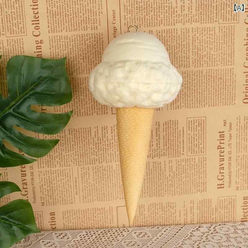 食品サンプル リアル 軽量 PU製 アイスクリーム ソフトクリーム 模型 吊り下げ ハンギング ディスプレイ 店舗装飾 ウィンドウディスプレイ 飲食店 カフェ スイーツショップ 飾り オブジェ フェイクスイーツ