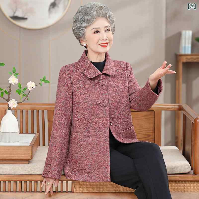 カーディガン レディース ミセス シニア お母さん世代 春秋 テーラードカラー 前開き ゆったり 体型カバー 羽織り トップス ポリエステル エレガント カジュアル レッド ブルー