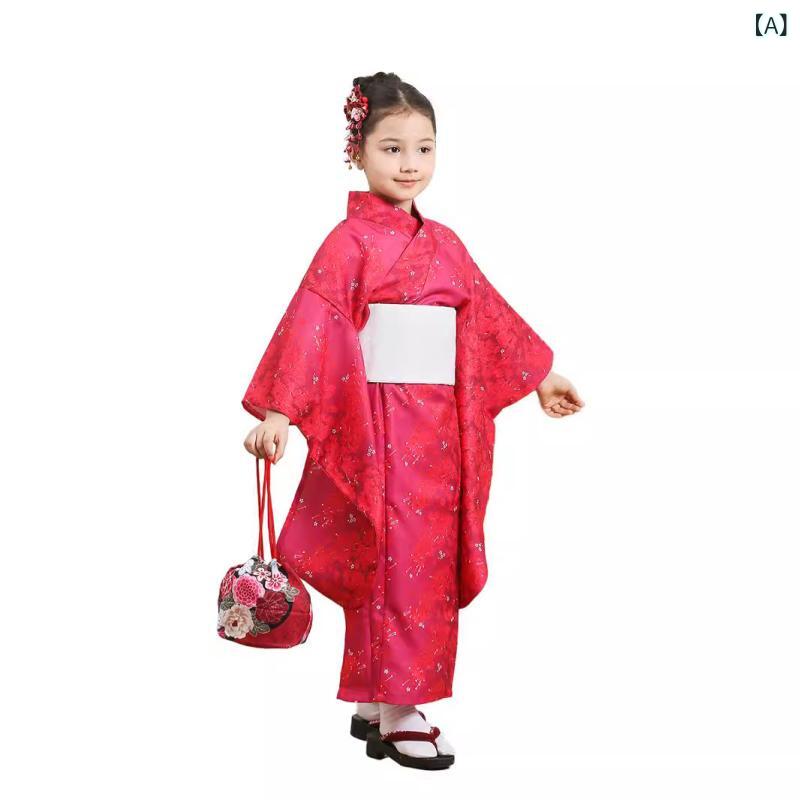 着物 女の子 女児 子供用 キッズ 振袖 正装 和柄 花柄 リボン 発表会 舞台 記念撮影 旅行 観光 お祝い ポリエステル セット