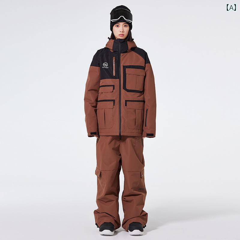 スノーボードウェア 男女兼用 スキーウェア 冬用 ウィンタースポーツ 雪遊び 防水 保温 防寒 透湿性 耐摩耗性 防風性|Hanbok Home