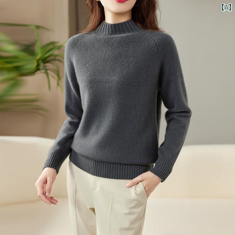 ニット レディース カシミヤ100% ピュアカシミヤ ハイネック 厚手 肉厚 保温 あったか 秋冬 インナー トップス プルオーバー 普段使い 通勤 オフィス 上品 エレガント｜Hanbok Home 14,896円