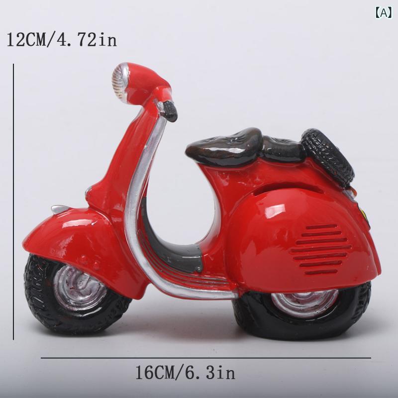 置物 貯金箱 樹脂製 レジン バイク 車 ブルドーザー トラクター 模型 リビング インテリア 飾り モデルルーム 誕生日プレゼント ギフト 欧風